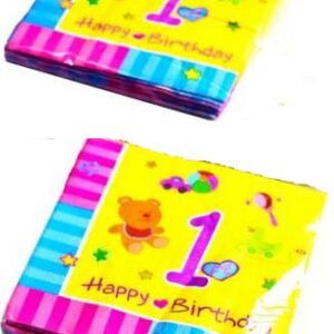 Pack of 24 First Birthday Party Napkins