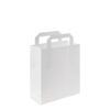 Pack of 250 White Kraft Paper Carrier Bags with Handles, Medium Size - 21.5 x 11.5 x 25.5 cm