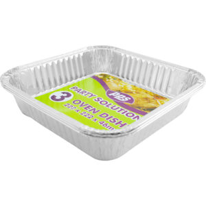 Pack of 3 PPS Square Foil Oven Dishes - 222 x 222 x 46mm