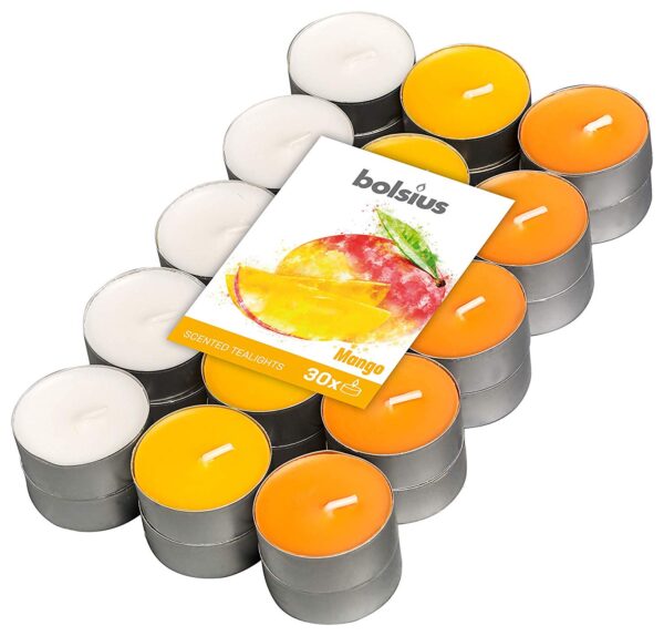 Pack of 30 Bolsius Mango Scented Tealight Candles