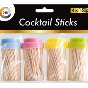 Pack of 4: 150-Piece Cocktail Wooden Sticks