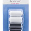 Pack of 4 Black & White Sewing Cotton Thread Spools