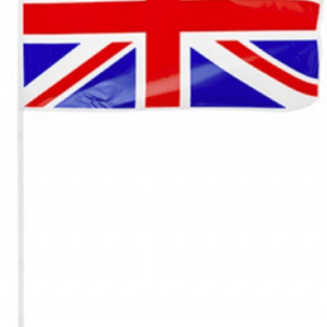 Pack of 4 Union Jack Plastic Flags, 12" x 8