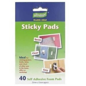 Pack of 40 Ultratape White Adhesive Pads