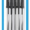 Pack of 5 Black Ballpoint Pens with Hanging Display