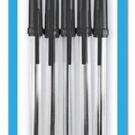 Pack of 5 Black Ballpoint Pens with Hanging Display