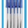 Pack of 5 Blue Ballpoint Pens with Hangable Packaging