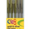 Pack of 5 CRE8 Gold and Silver Gel Pens