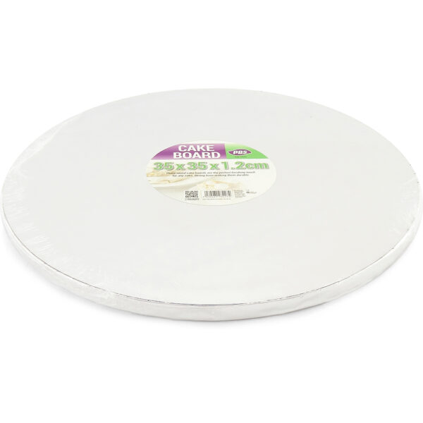 Pack of 5 PPS 14-Inch Silver Round Cake Boards - 35x35x1.2cm