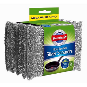 Pack of 5 STARWASH Silver Non-Scratch Scourers