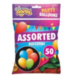 Pack of 50 Assorted 'Time to Party' Balloons