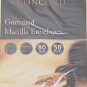 Pack of 50 Brown/Manilla Gummed Envelopes, Size 3.5 x 6, by CONCORD