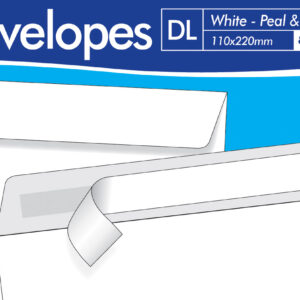 Pack of 50 County DL White Peel and Seal Envelopes