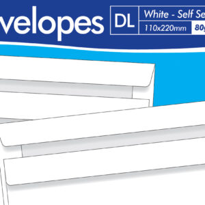 Pack of 50 County DL White Self-Sealing Envelopes