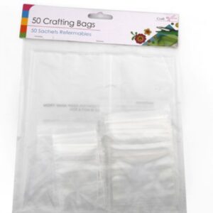 Pack of 50 Resealable Craft Bags in Assorted Sizes, 20 x 27