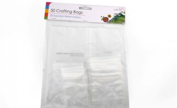 Pack of 50 Resealable Craft Bags in Assorted Sizes, 20 x 27