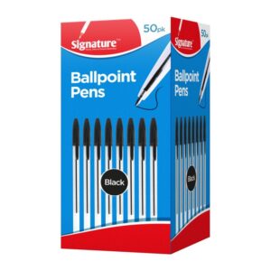 Pack of 50 Signature Black Stick Ballpoint Pens