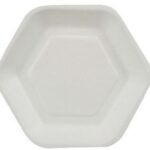 Pack of 50 Sugar Cane Hexagon Plates - 13cm x 11.2cm