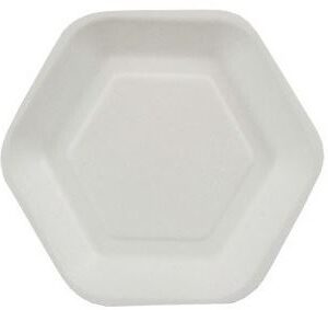 Pack of 50 Sugar Cane Hexagon Plates - 13cm x 11.2cm