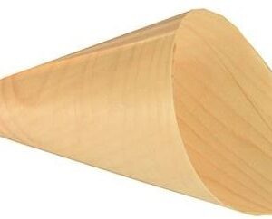 Pack of 50 Wooden Cone Cups, 12.5cm x 24cm