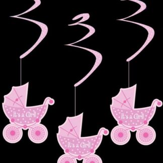 Pack of 6 'It's a Girl' Swirls