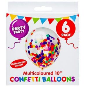 Pack of 6 Multicolored Confetti Balloons