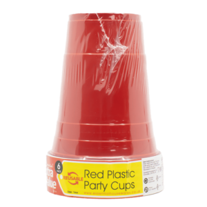 Pack of 6 Red 16oz Plastic Party Cups