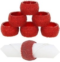 Pack of 6 Red Napkin Rings