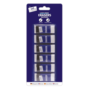 Pack of 6 White Erasers by Just Stationery