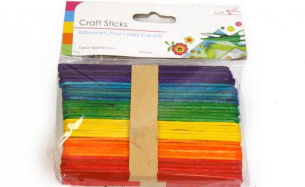 Pack of 60 Colorful Craft Lollipop Sticks