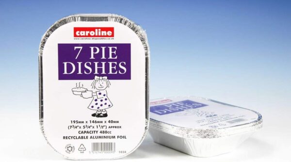 Pack of 7 Caroline Rectangle Foil Pie Dishes, 16oz