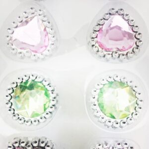 Pack of 8 Plastic Toy Gem Rings for Girls and Princesses