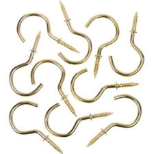 Pack of 9 Brass-Plated 38mm Cup Hooks by STAR