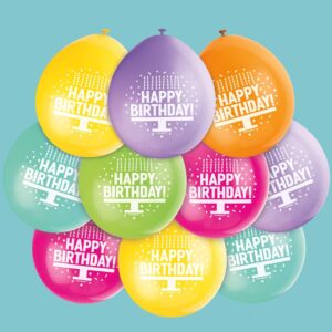 Pack of 9 Multicolor Latex Balloons for Birthday Celebrations - Unique Party