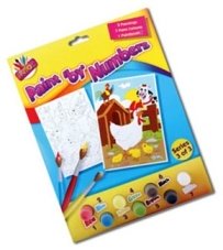 Paint-by-Numbers Kit - Contains 2 Paintings, 7 Paints, and 1 Paintbrush - Model 5113