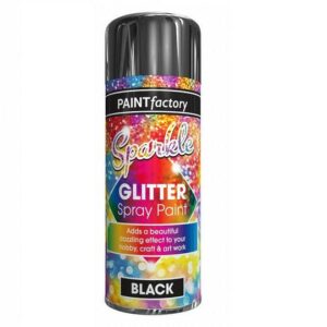 Paint Factory Black Glitter Sparkle Spray Paint 200ml