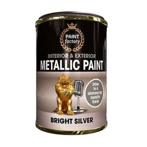 Paint Factory Bright Silver Metallic Paint, 300ml