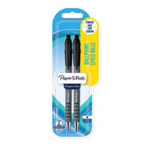 Papermate Flexgrip Ultra Ballpoint Pens in Black, Pack of 2