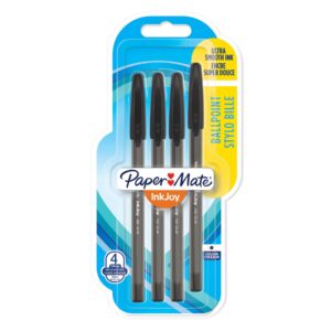 Papermate Inkjoy 4-Pack Black Pens Blister