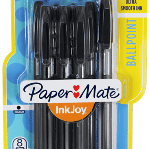 Papermate Inkjoy Ballpoint Pens in Black, Pack of 8