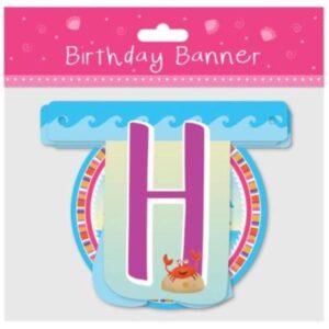 PARTY BANNER WITH MERMAID DESIGN LETTERS