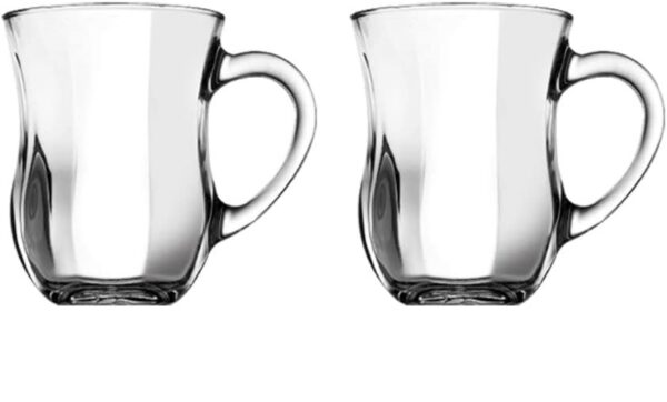 PASABAHCE GOURMET AYRAN 350ML GLASS MUGS, SET OF 2