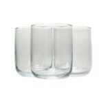 PASABAHCE ICONIC 280ML WATER GLASS TUMBLERS, PACK OF 3