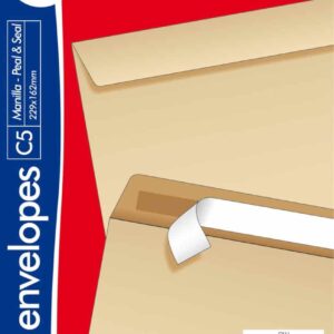 Peel & Seal Manilla Envelopes - C5 Size 229 x 162mm, Pack of 25