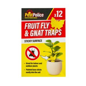 Pest Police Sticky Traps for Fruit Flies & Gnats, Pack of 12