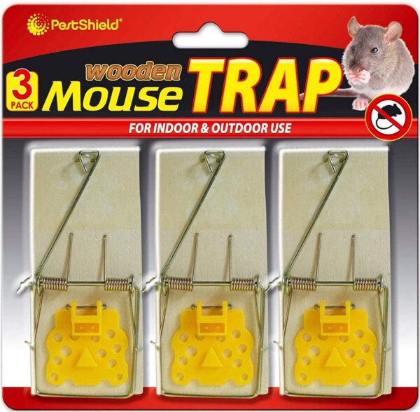 PESTSHIELD WOODEN MOUSE TRAPS, PACK OF 2