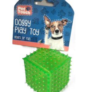 PET TOUCH SQUEAKY TPR SPIKE CUBE TOY FOR DOGS