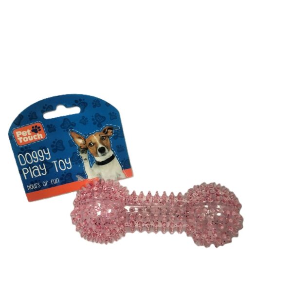 PET TOUCH TPR SPIKED SQUEAKY DUMBBELL TOY FOR DOGS