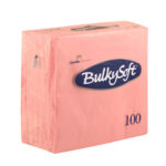 Pink 2-Ply, 4-Fold Napkins 33cm x 33cm, 100-Pack - Bulk Soft