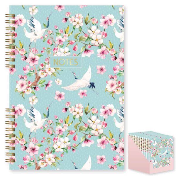 Pink Flower A5 Spiral-Bound Notebook